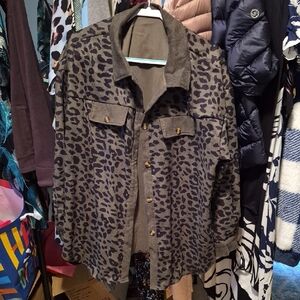SHEIN Leopard Print Utility Jacket